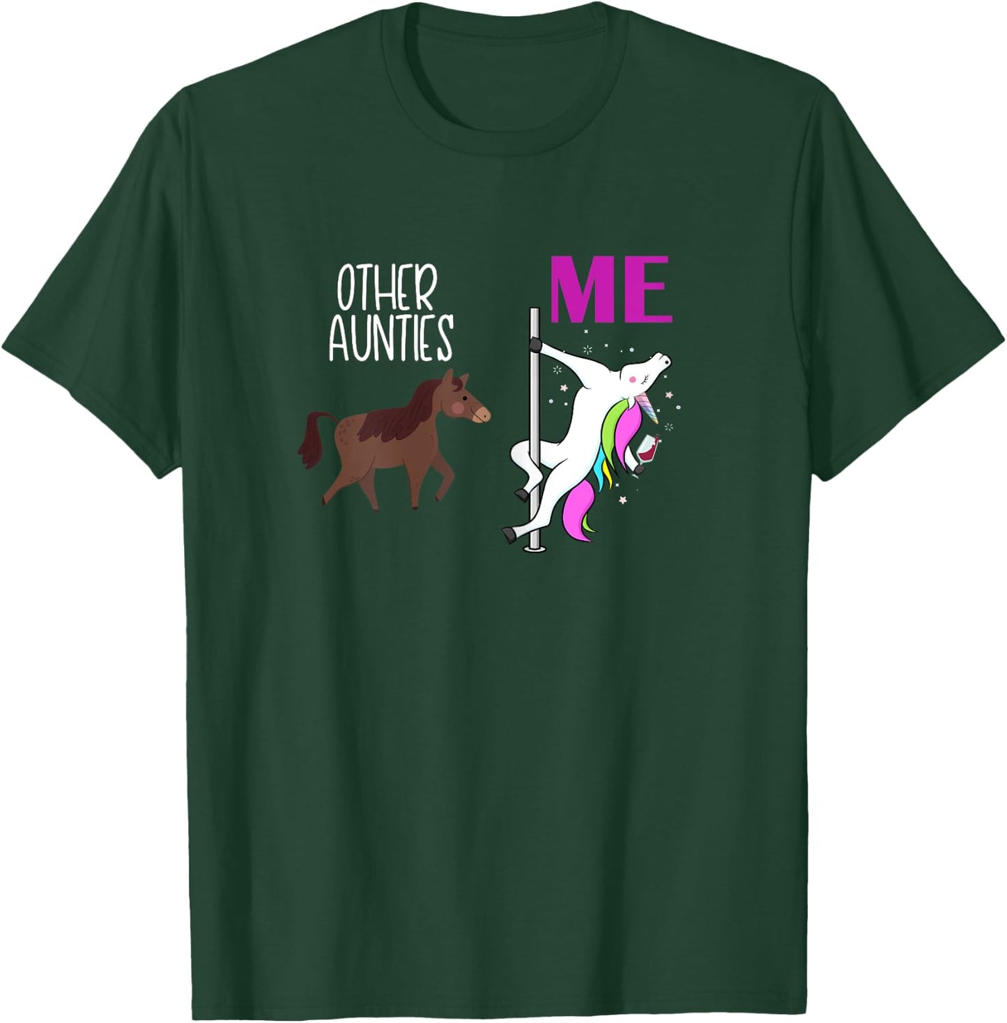 Other Aunties Me Unicorn Aunt Wine Lover T-Shirt - T-Shirt | Forest