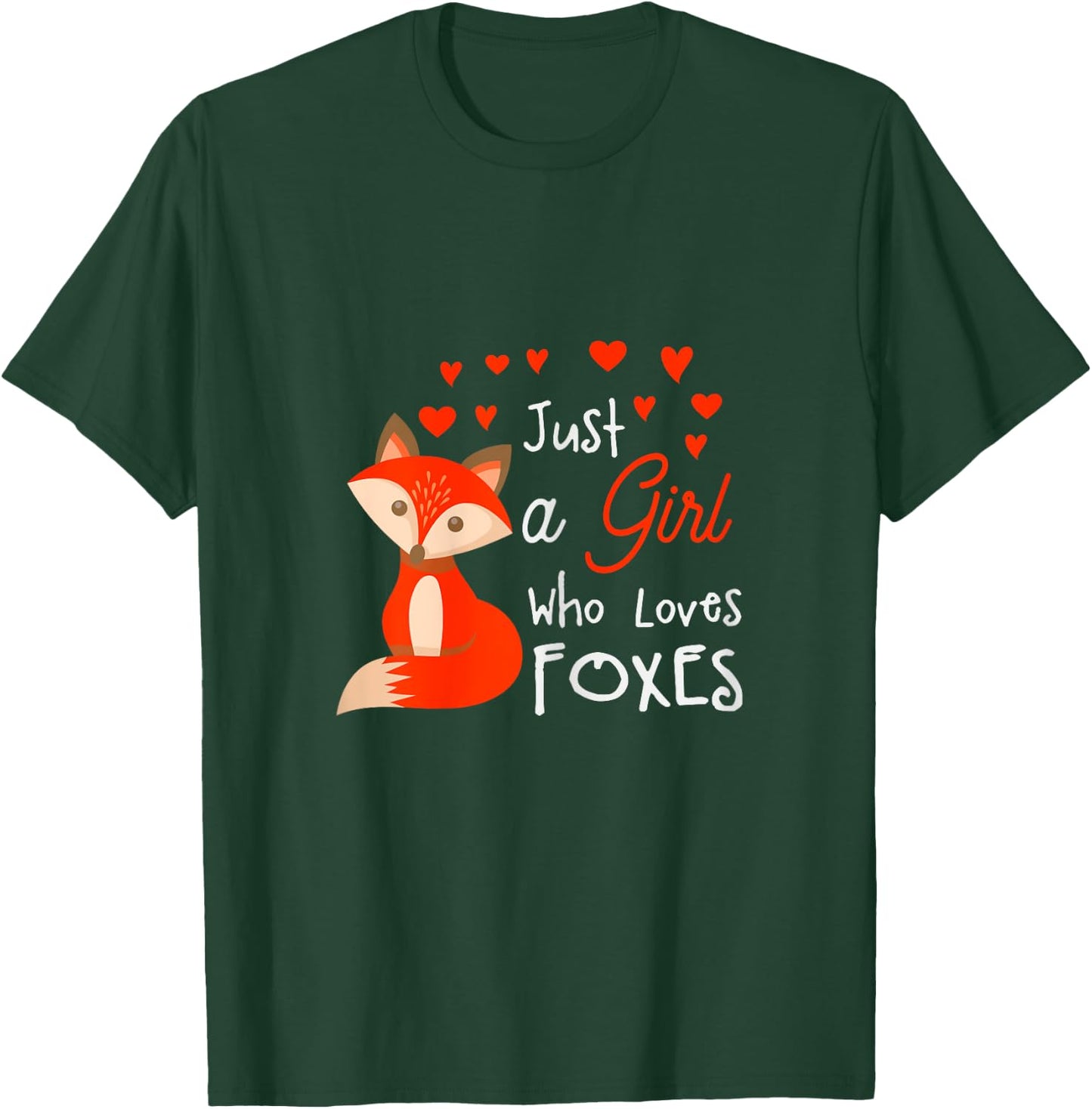 Just a girl who loves foxes - Cute looking fox T-Shirt - T-Shirt | Forest