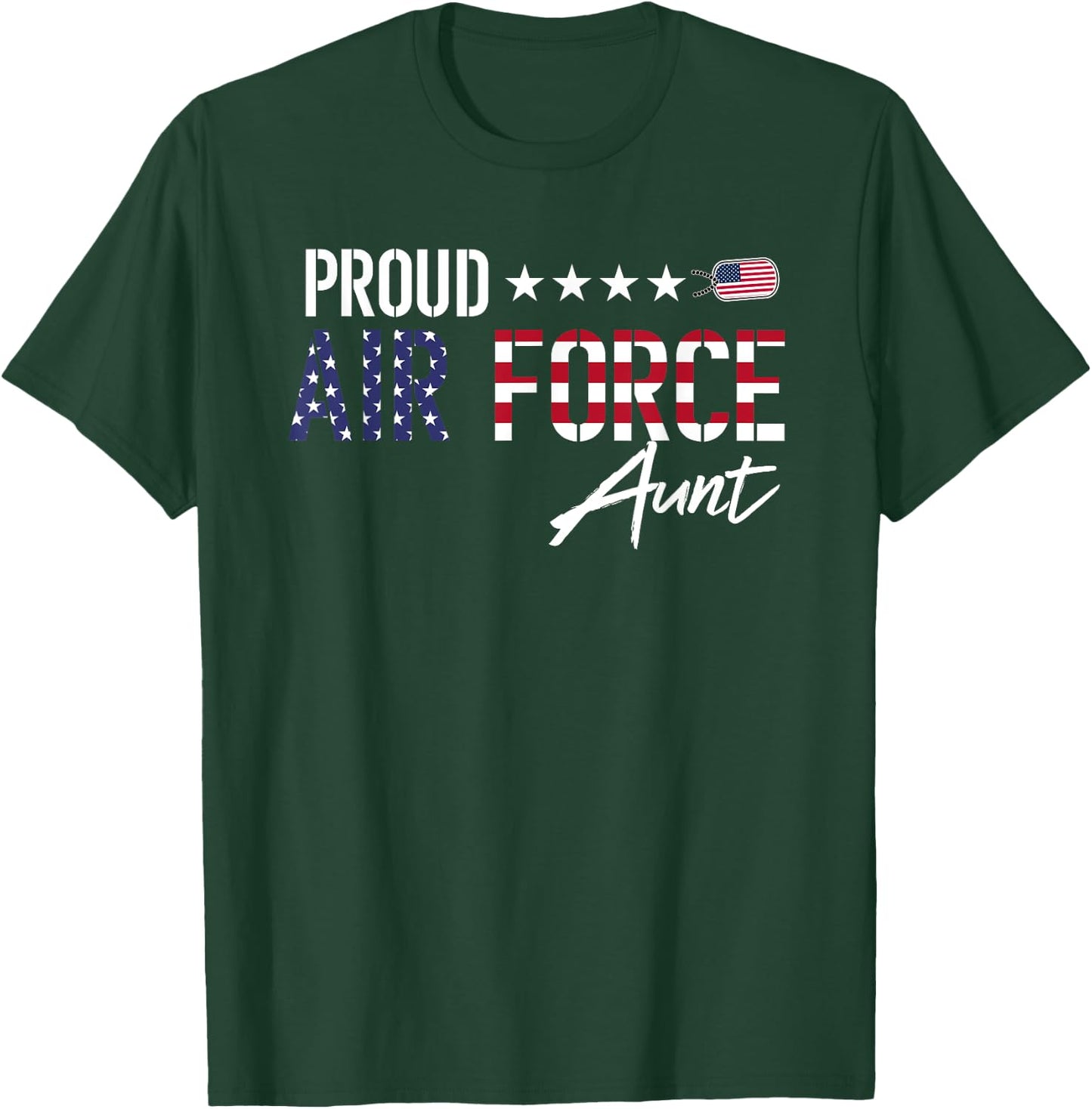 US Flag Proud Air Force Aunt T-Shirt - T-Shirt | Forest