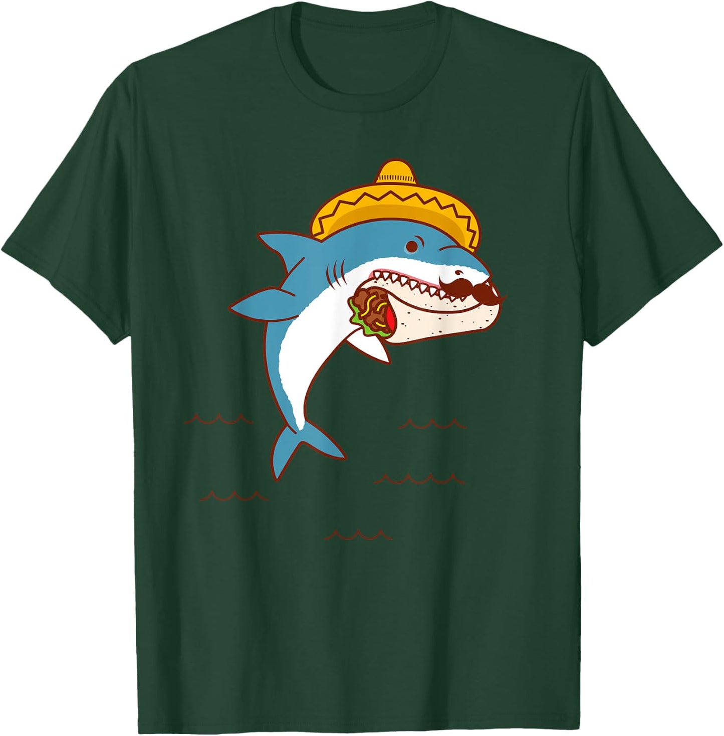 Mexican Shark Eating Burrito T-Shirt - T-Shirt | Forest