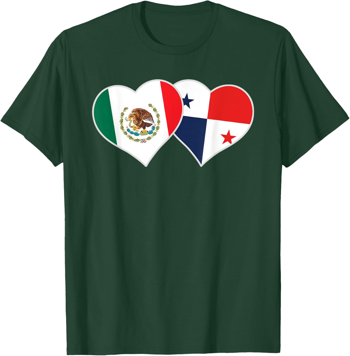 Mexican Panamanian Flag Heart Mexico Panama T-Shirt - T-Shirt | Forest
