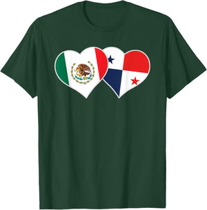 Mexican Panamanian Flag Heart Mexico Panama T-Shirt - T-Shirt | Forest