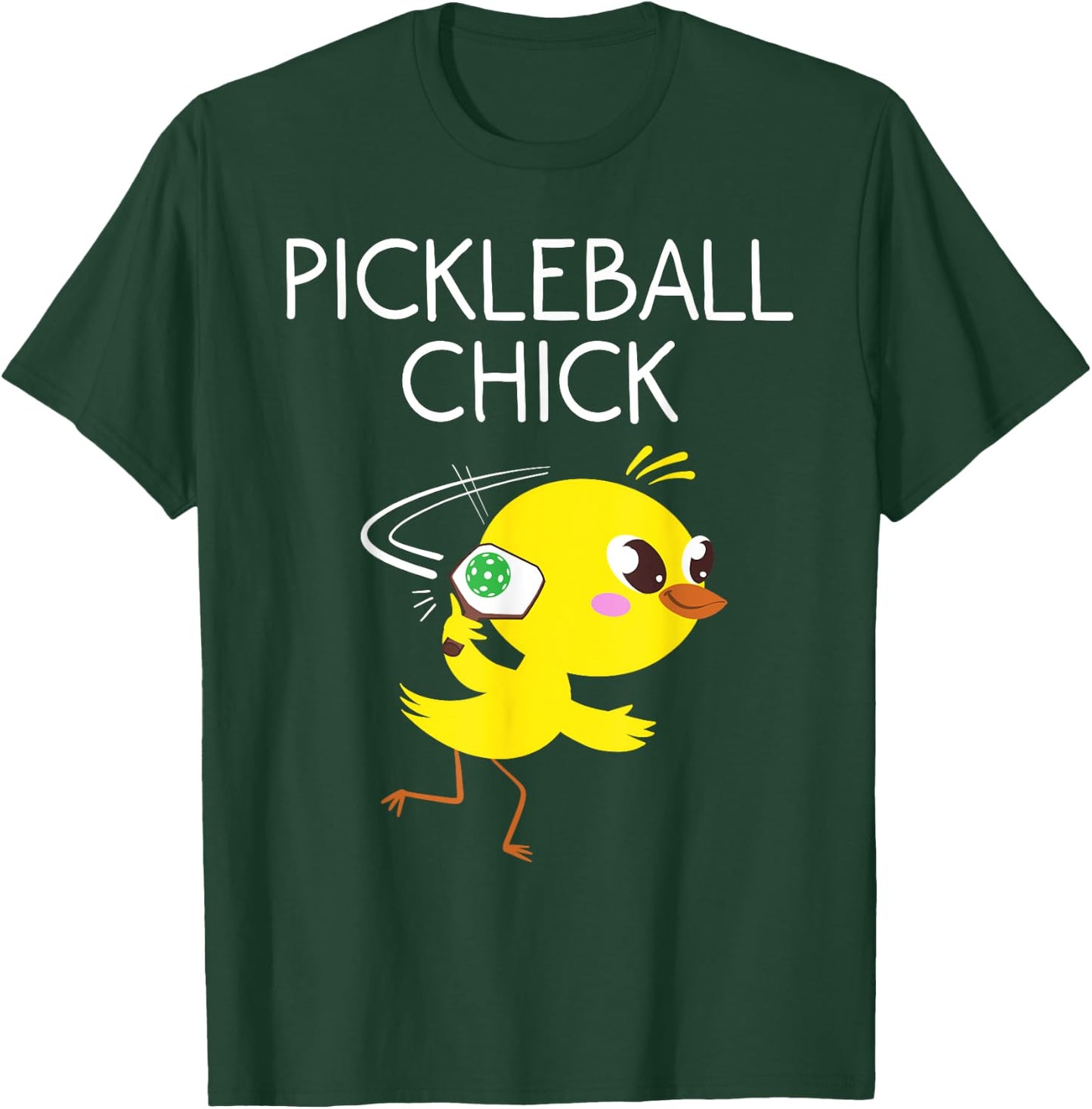 Funny Chick Pickleball Gift Cool Chicken Dink Fan T-Shirt - T-Shirt | Forest