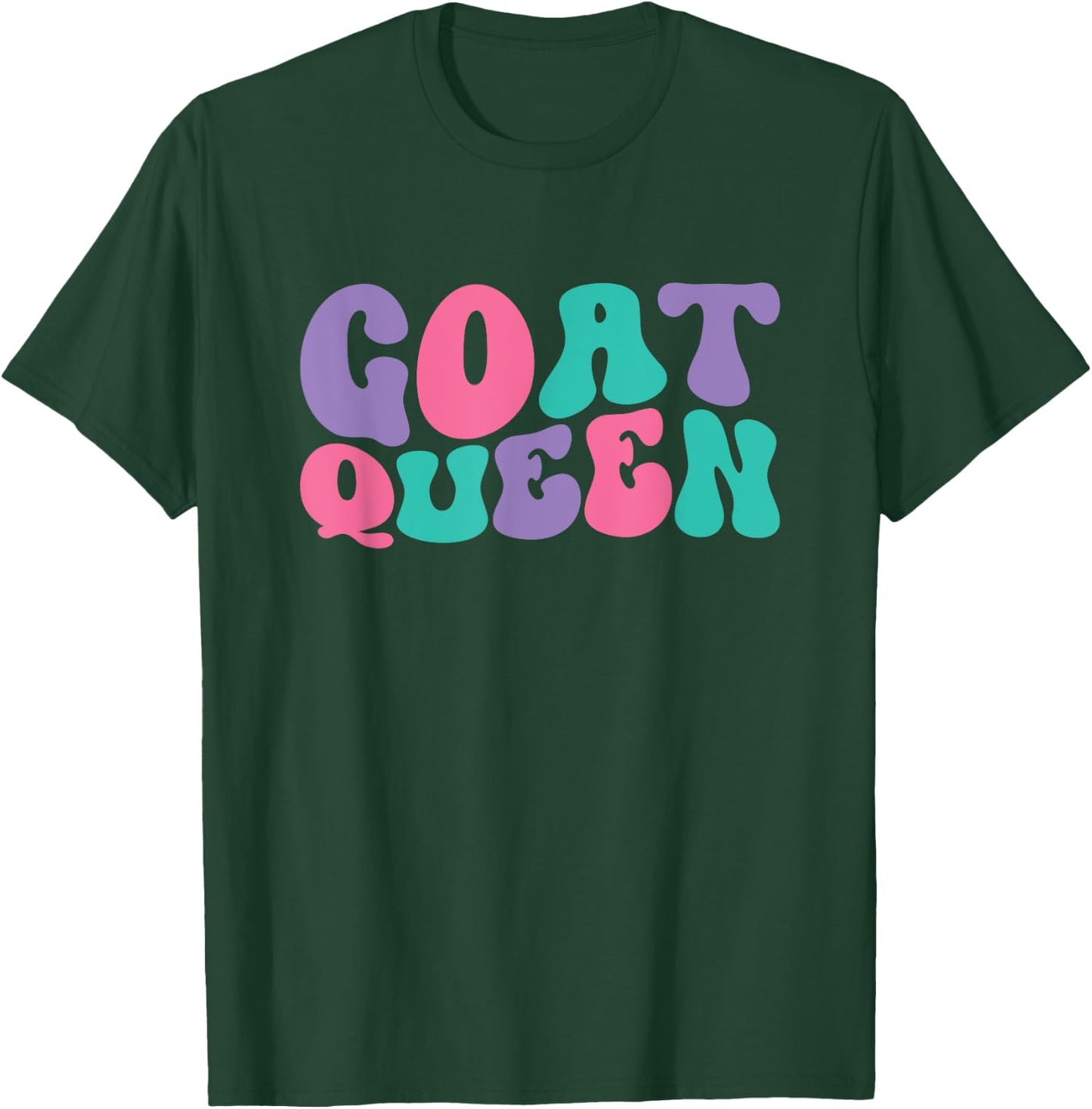 Goat Queen Goats Retro Vintage Wavy Groovy T-Shirt - T-Shirt | Forest