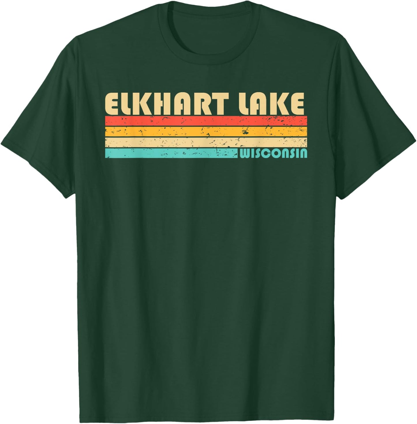 ELKHART LAKE WISCONSIN Funny Fishing Camping Summer Women Girls Kids T-Shirt - T-Shirt | Forest