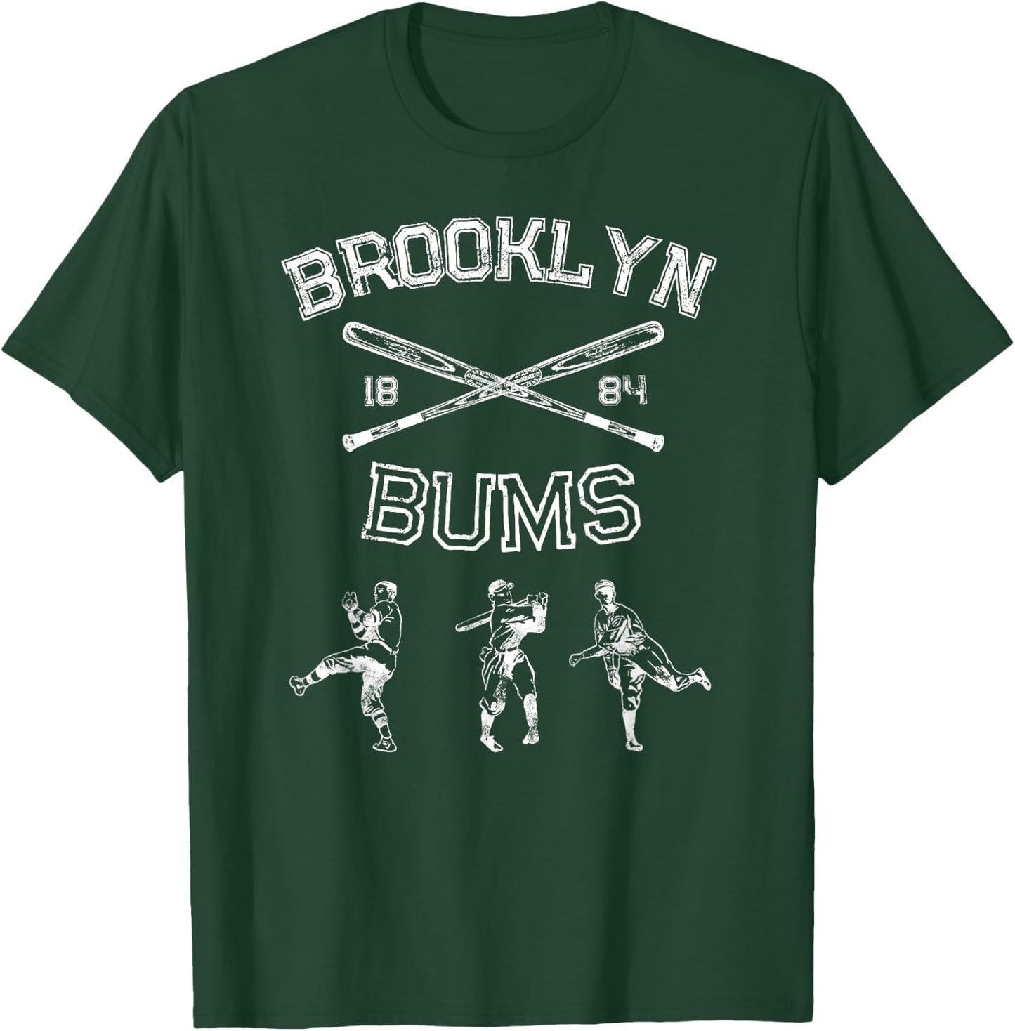 Classic Brooklyn Bums New York Baseball Fan Retro Vintage T-Shirt - T-Shirt | Forest