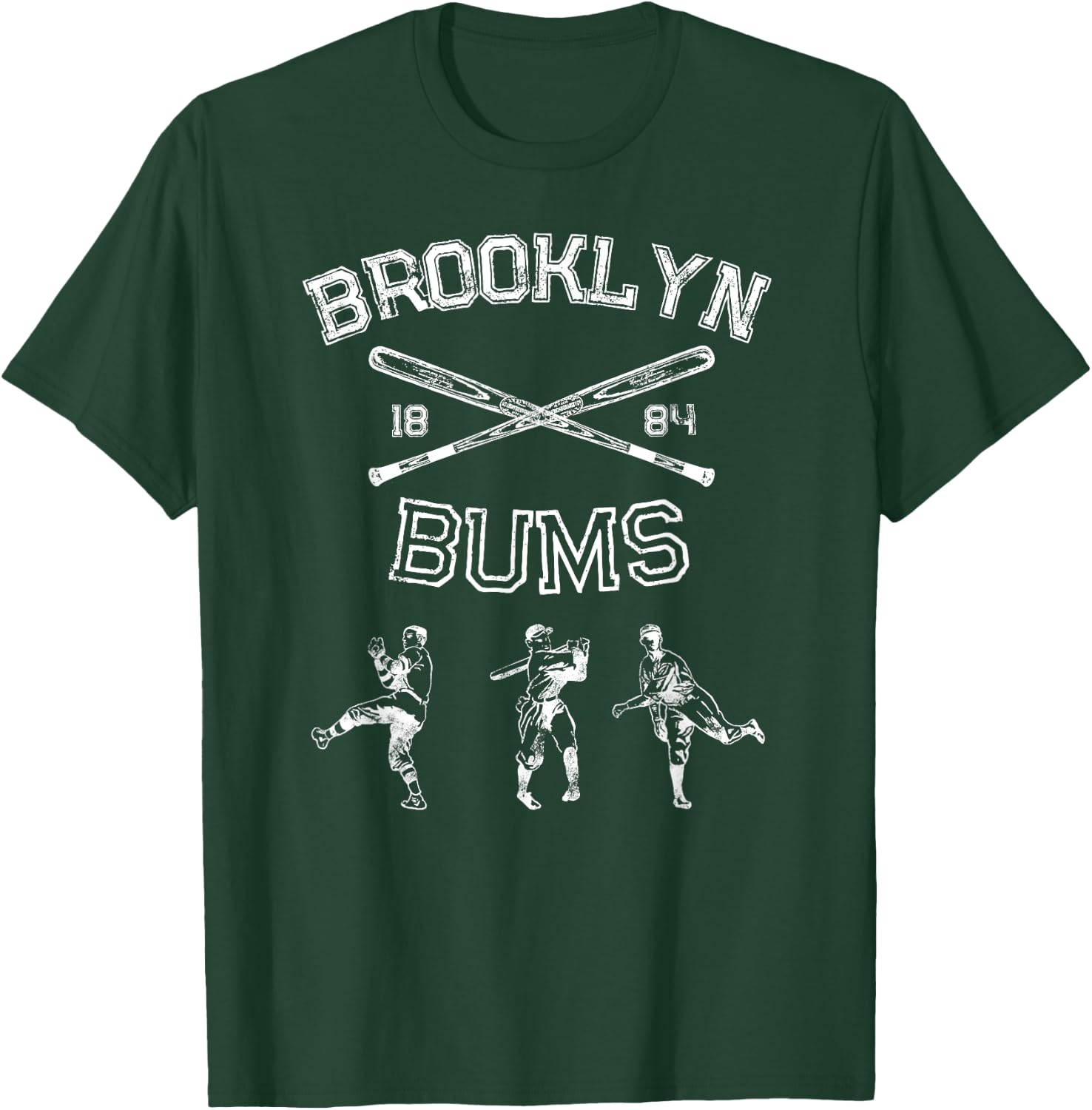 Classic Brooklyn Bums New York Baseball Fan Retro Vintage T-Shirt - T-Shirt | Forest