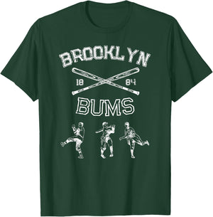 Classic Brooklyn Bums New York Baseball Fan Retro Vintage T-Shirt - T-Shirt | Forest