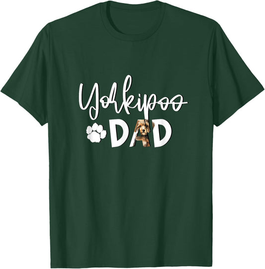 Yorkipoo Dad With Dog Paw T-Shirt - T-Shirt | Forest