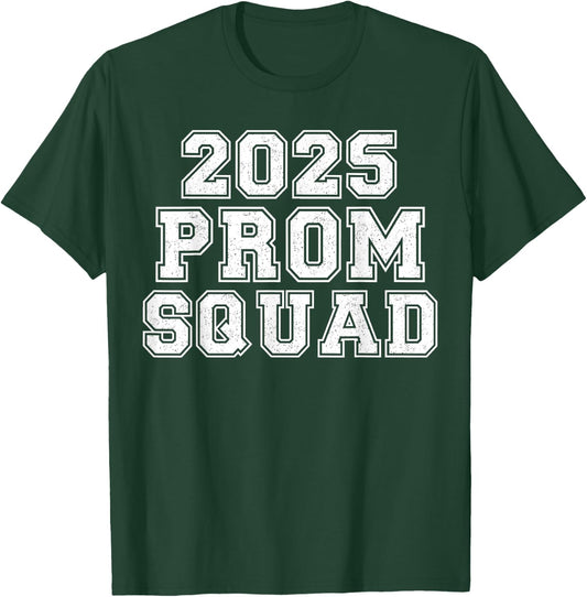 2025 Prom Squad Class Of 2025 Graduation Matching Vintage T-Shirt - T-Shirt | Forest