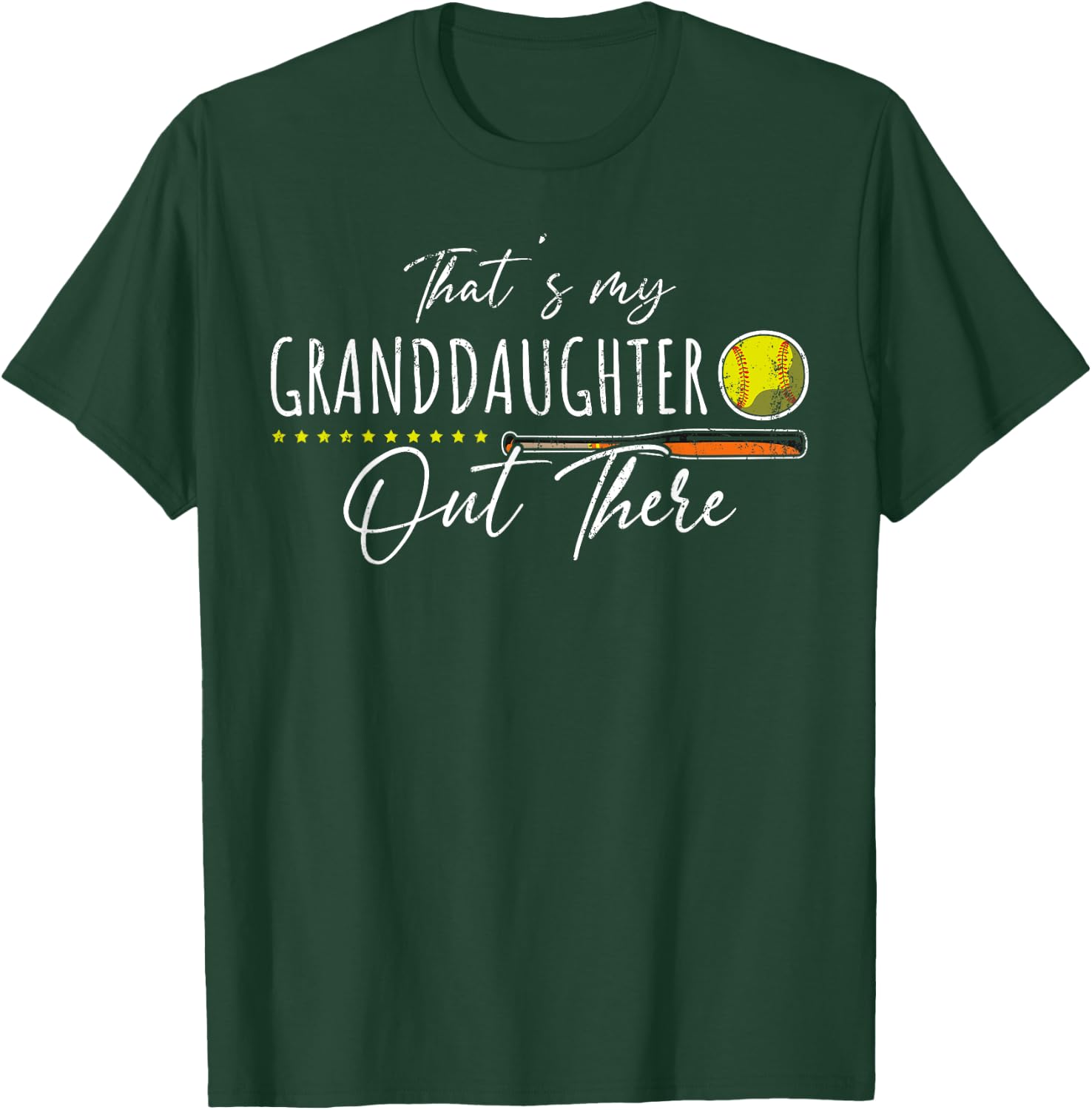 American Sport Softball Player Proud Grandparents Softball T-Shirt - T-Shirt | Forest