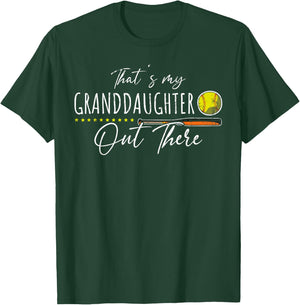 American Sport Softball Player Proud Grandparents Softball T-Shirt - T-Shirt | Forest
