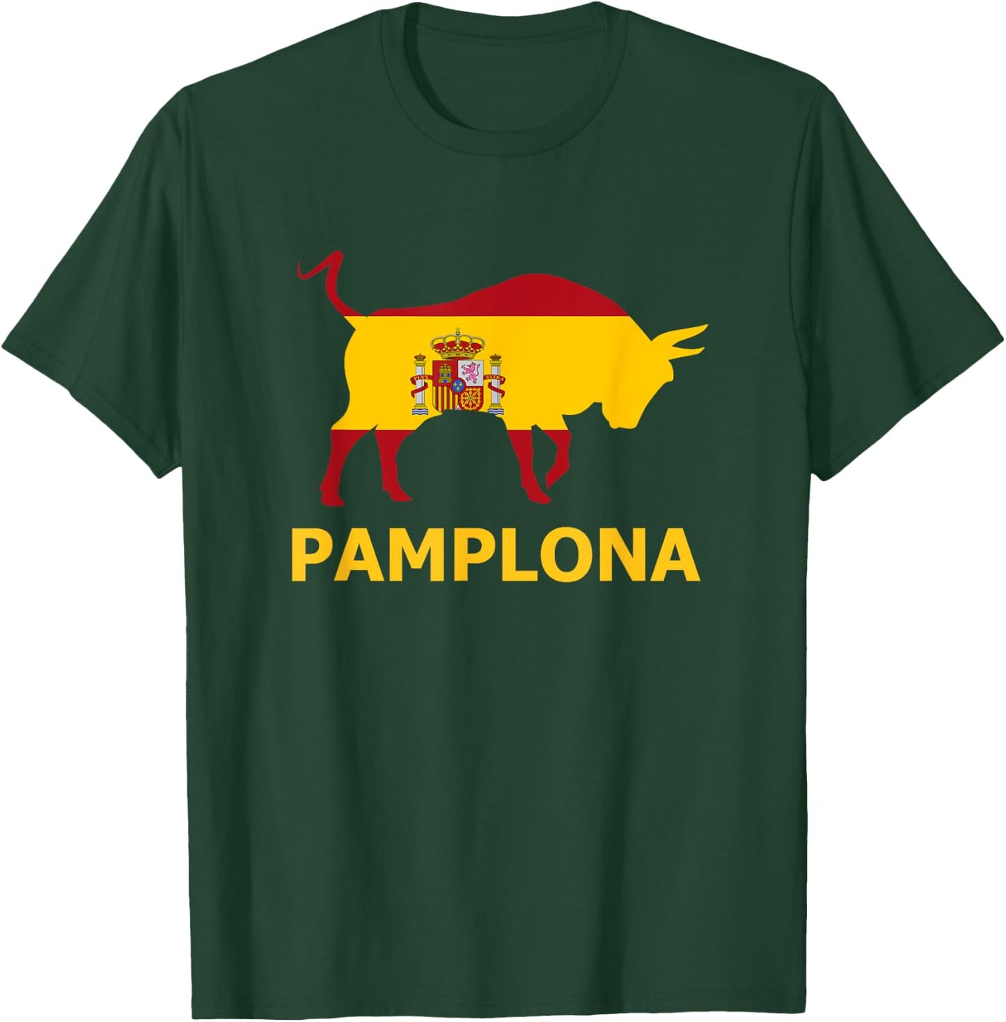 Pamplona Spain Spanish Bullfighting Running with the Bulls T-Shirt - T-Shirt | Forest