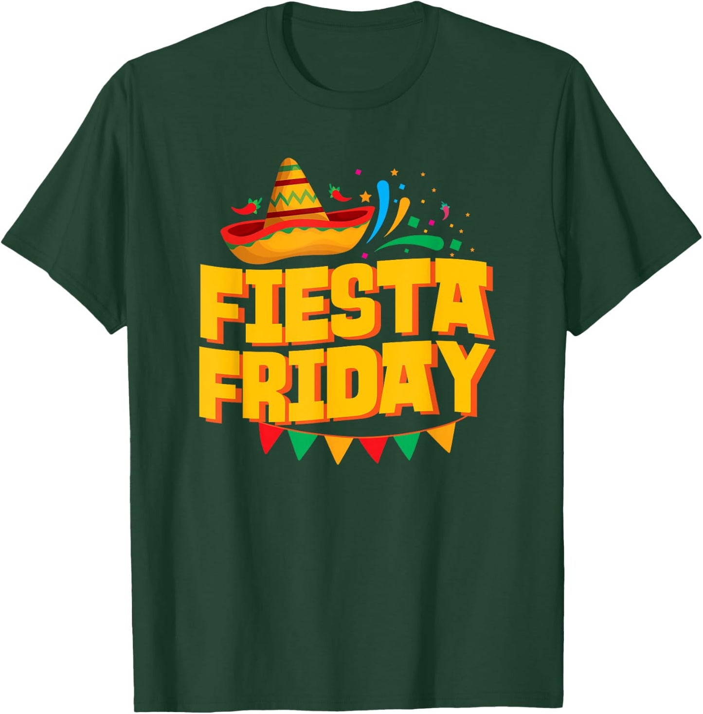 Fiesta Friday Celebration Sombrero T-Shirt - T-Shirt | Forest