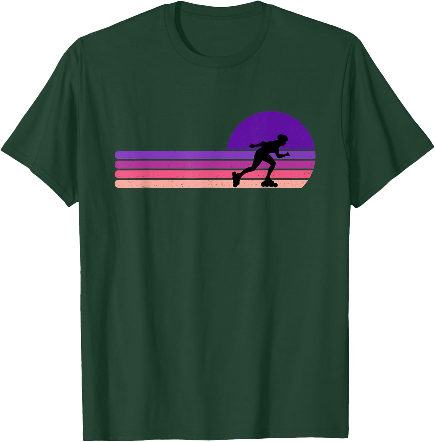 Rollerblading Funny Girly Retro Vintage Gift T-Shirt - T-Shirt | Forest
