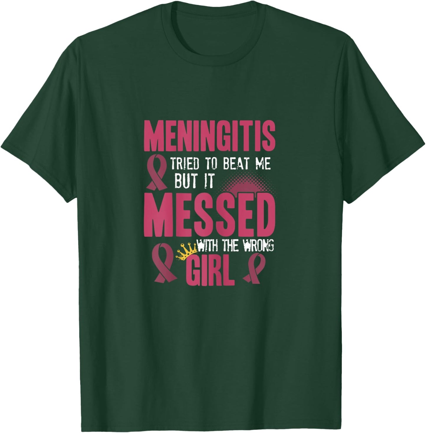 Meningitis Awareness survivor Girl Burgundy Ribbon T-Shirt - T-Shirt | Forest