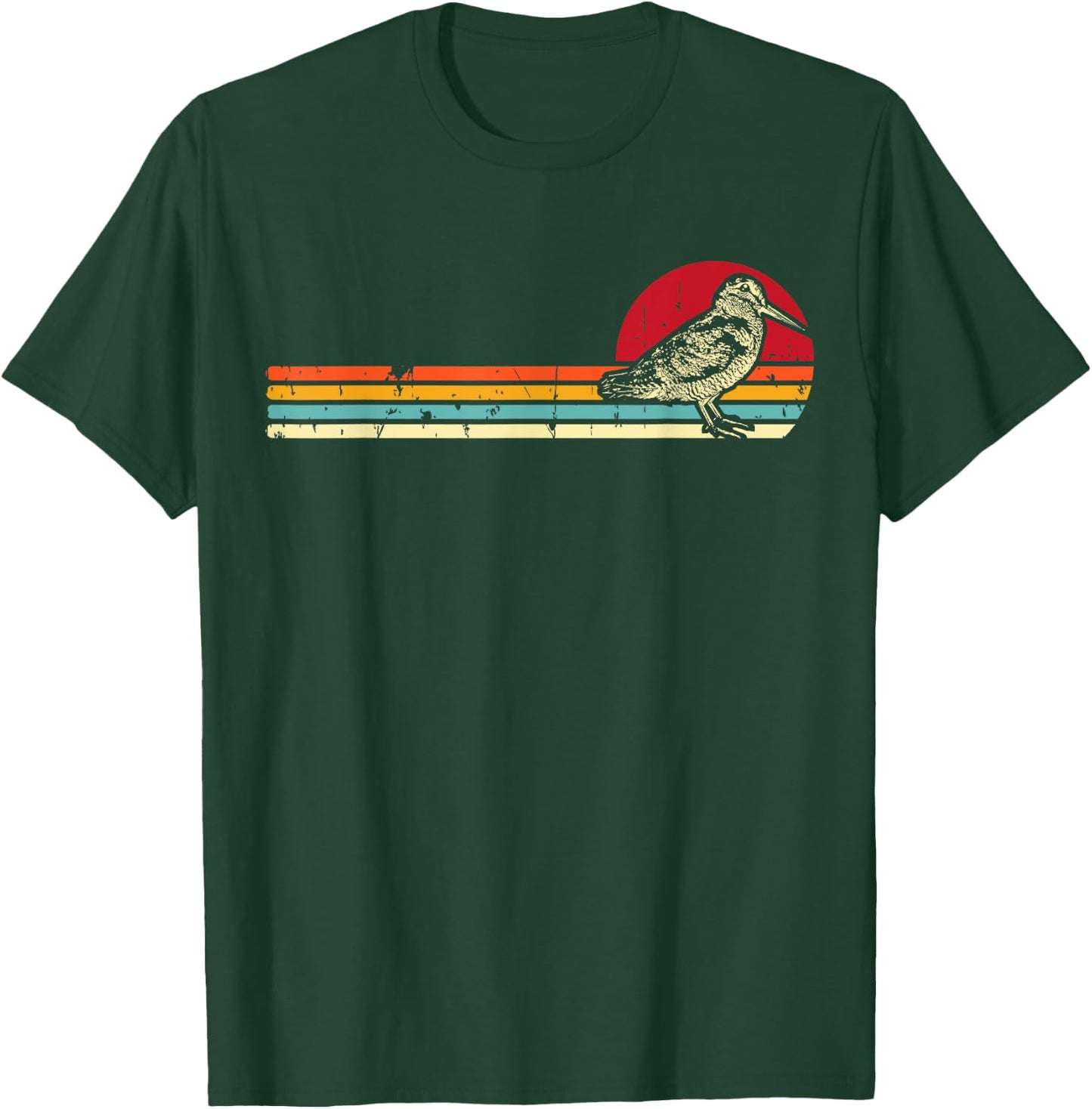 American Woodcock Bird Retro Vintage Unique Birding Gift T-Shirt - T-Shirt | Forest
