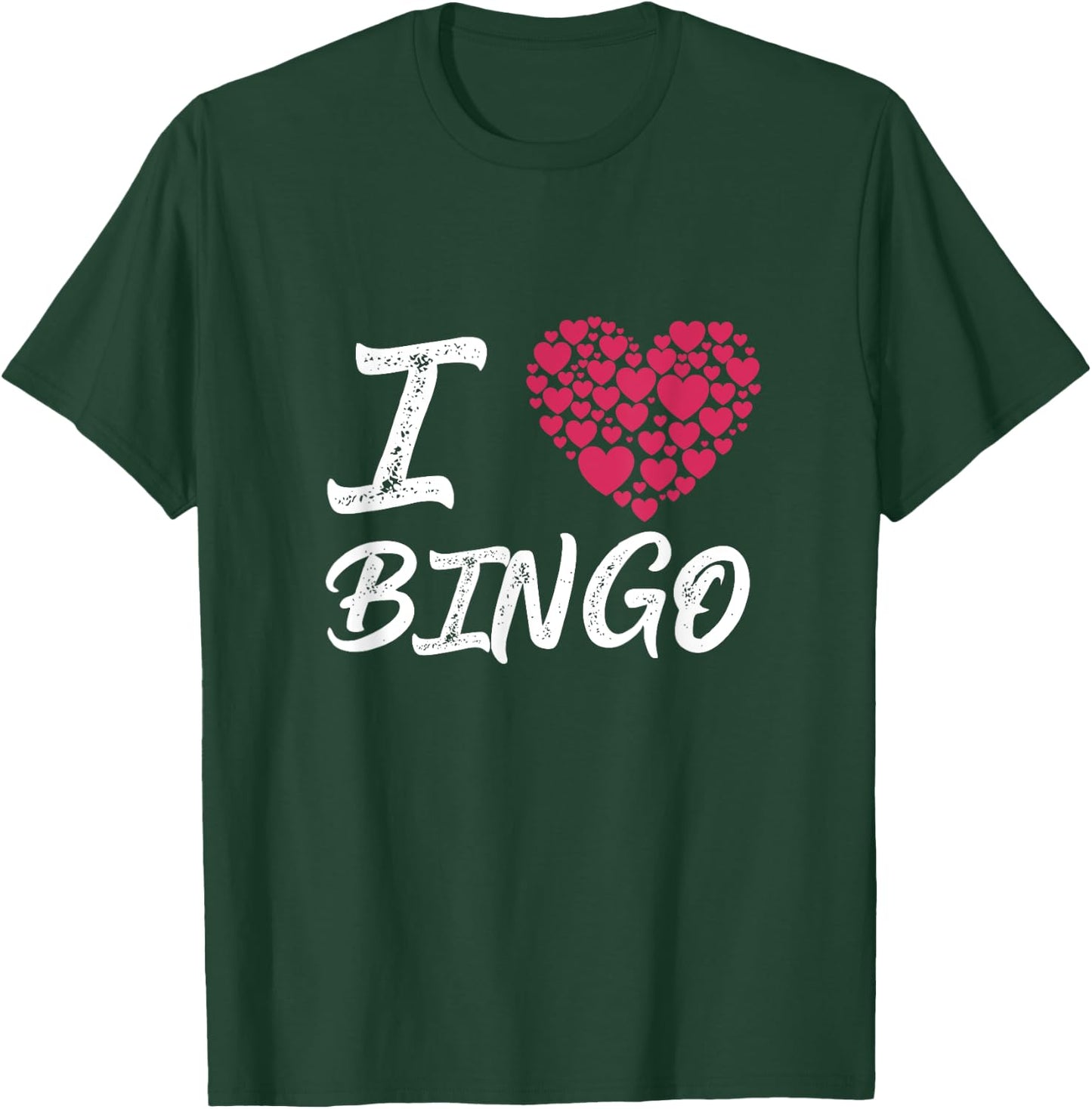 I Love Bingo Heart Player Gambling Lottery Game T-Shirt - T-Shirt | Forest