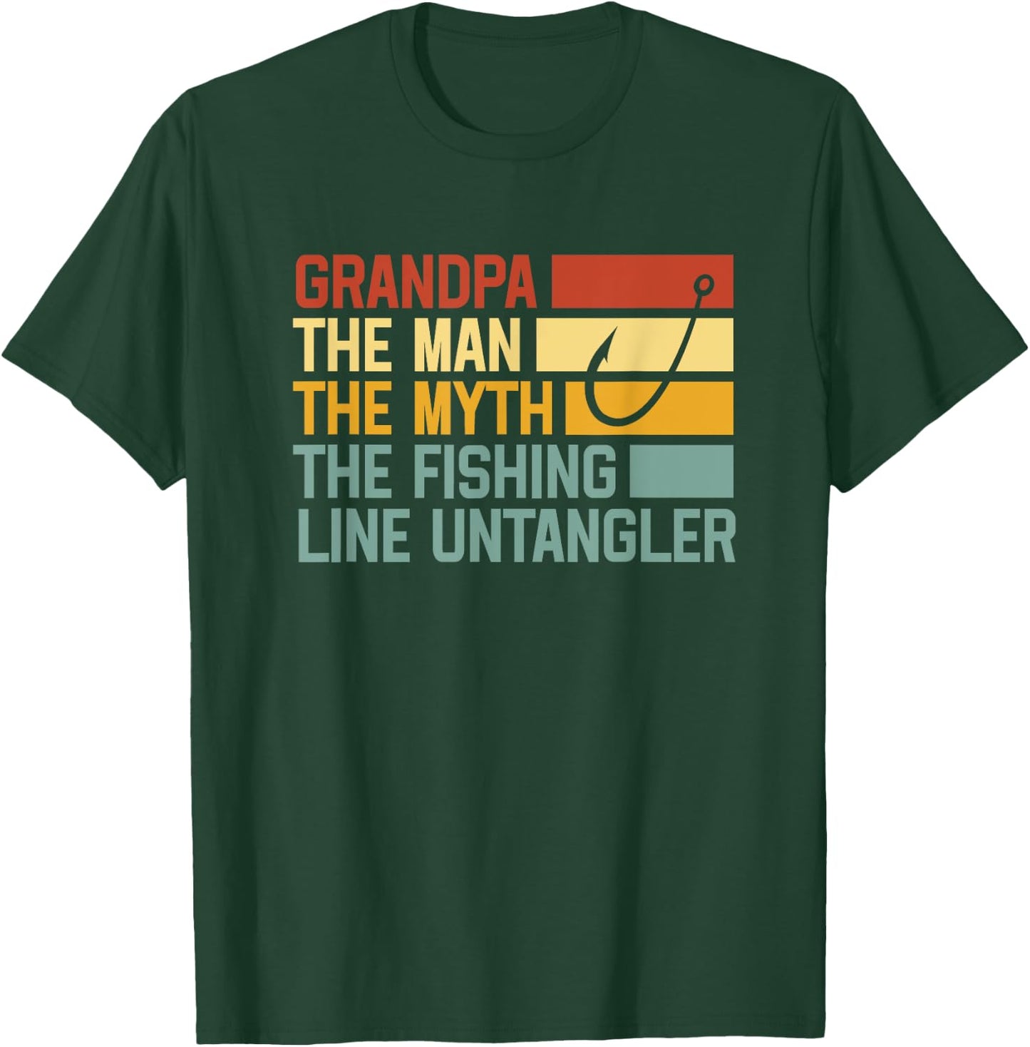 Grandpa The Man The Myth The Fishing Line Untangler T-Shirt - T-Shirt | Forest