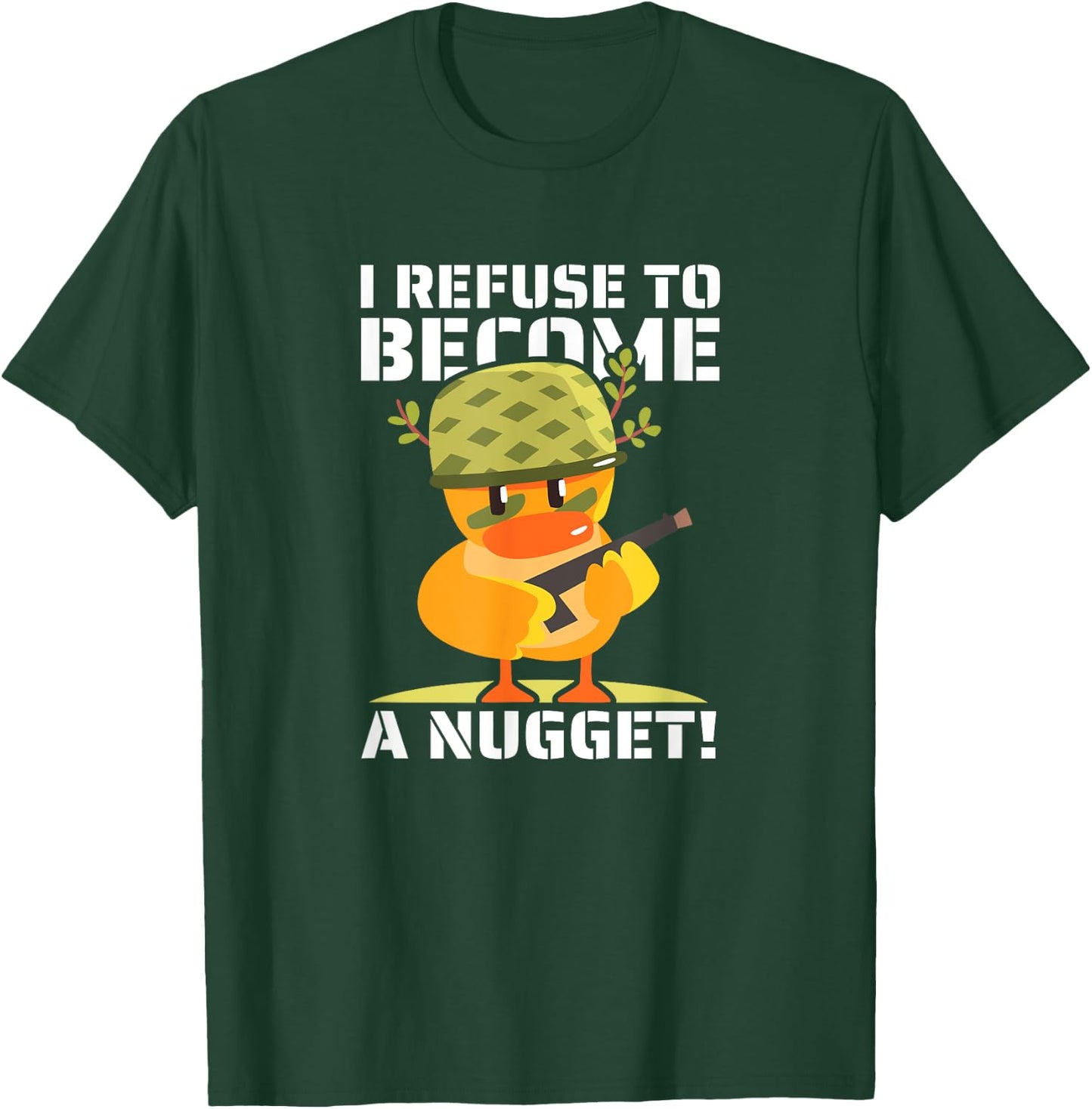 I Refuse To Become a Nugget! Kawaii Armed Chicken Hilarious T-Shirt - T-Shirt | Forest