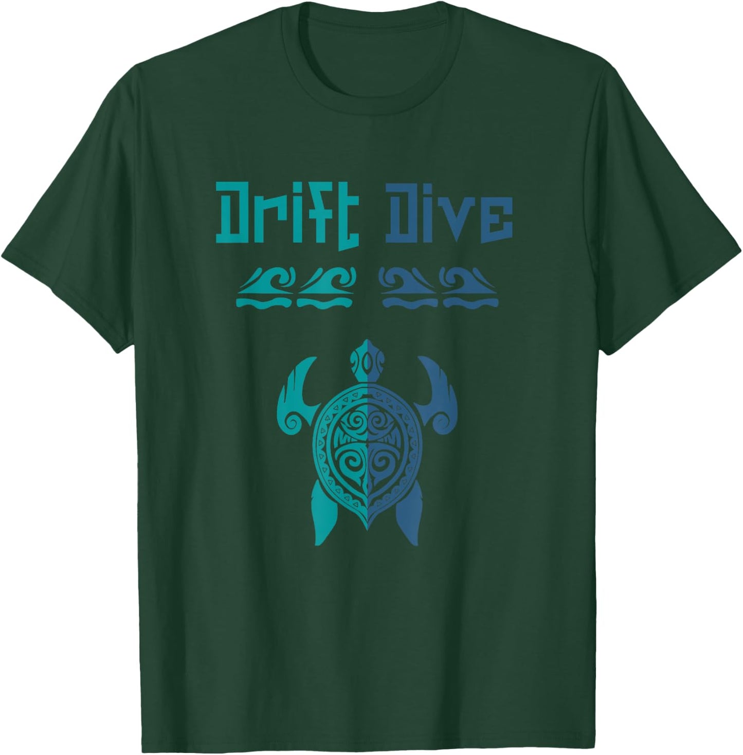 Drift Dive Polynesian Turtle - Funny Scuba Diving T-Shirt - T-Shirt | Forest