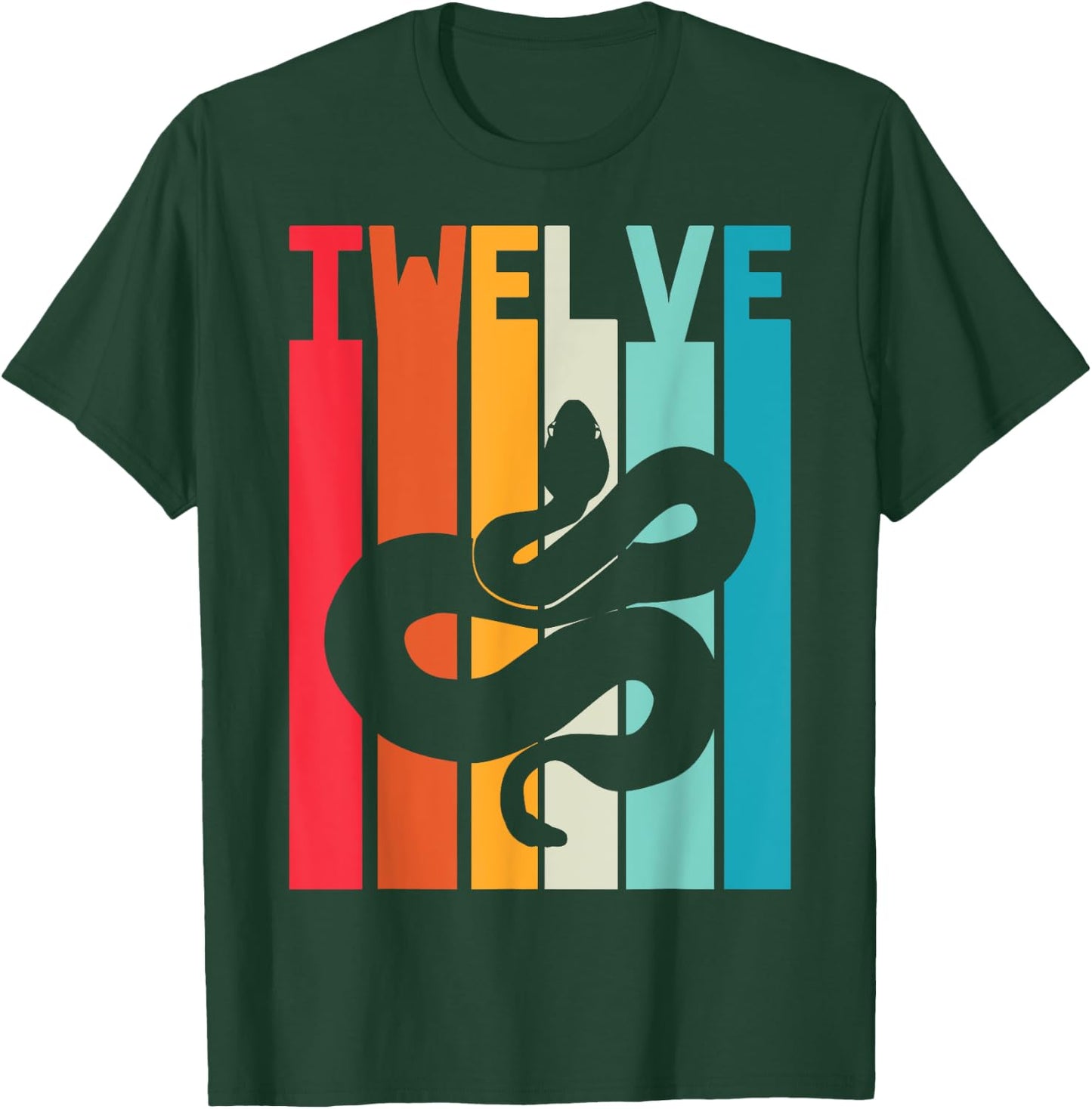 12th Birthday Vintage Snake Lover Pet Reptile 12 Years Old T-Shirt - T-Shirt | Forest
