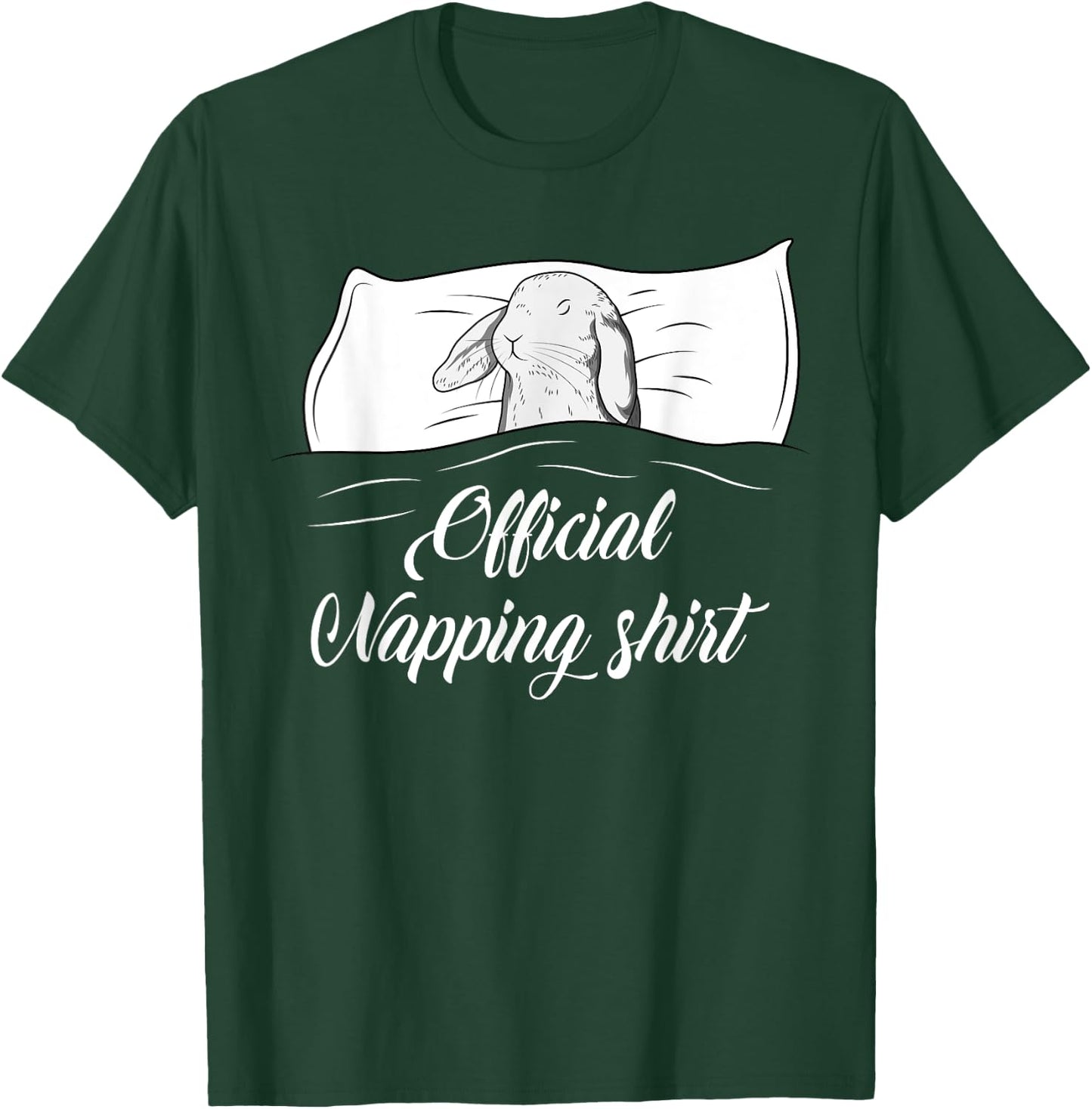 Sleeping Rabbit Pyjamas Bunny Lover Official Napping T-Shirt - T-Shirt | Forest