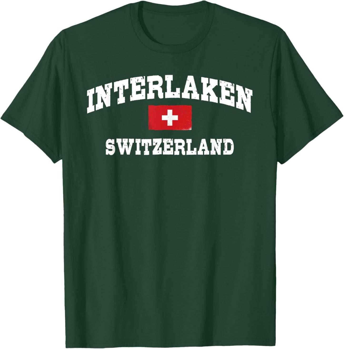 Interlaken Switzerland Swiss Flag T-Shirt - T-Shirt | Forest