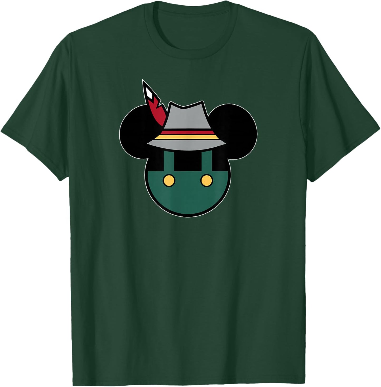 Disney Mickey Mouse Logo Oktoberfest German Hat & Lederhosen T-Shirt - T-Shirt | Forest