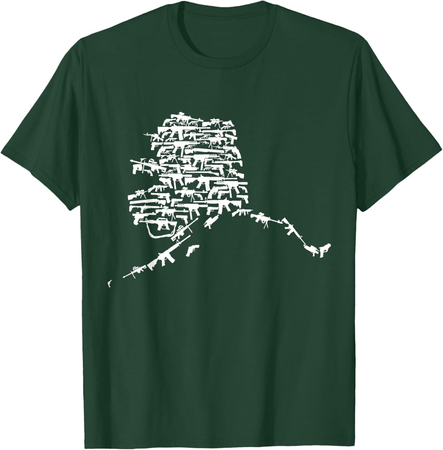 State of Alaska made up of Guns 2nd Amendment T-Shirt - T-Shirt | Forest