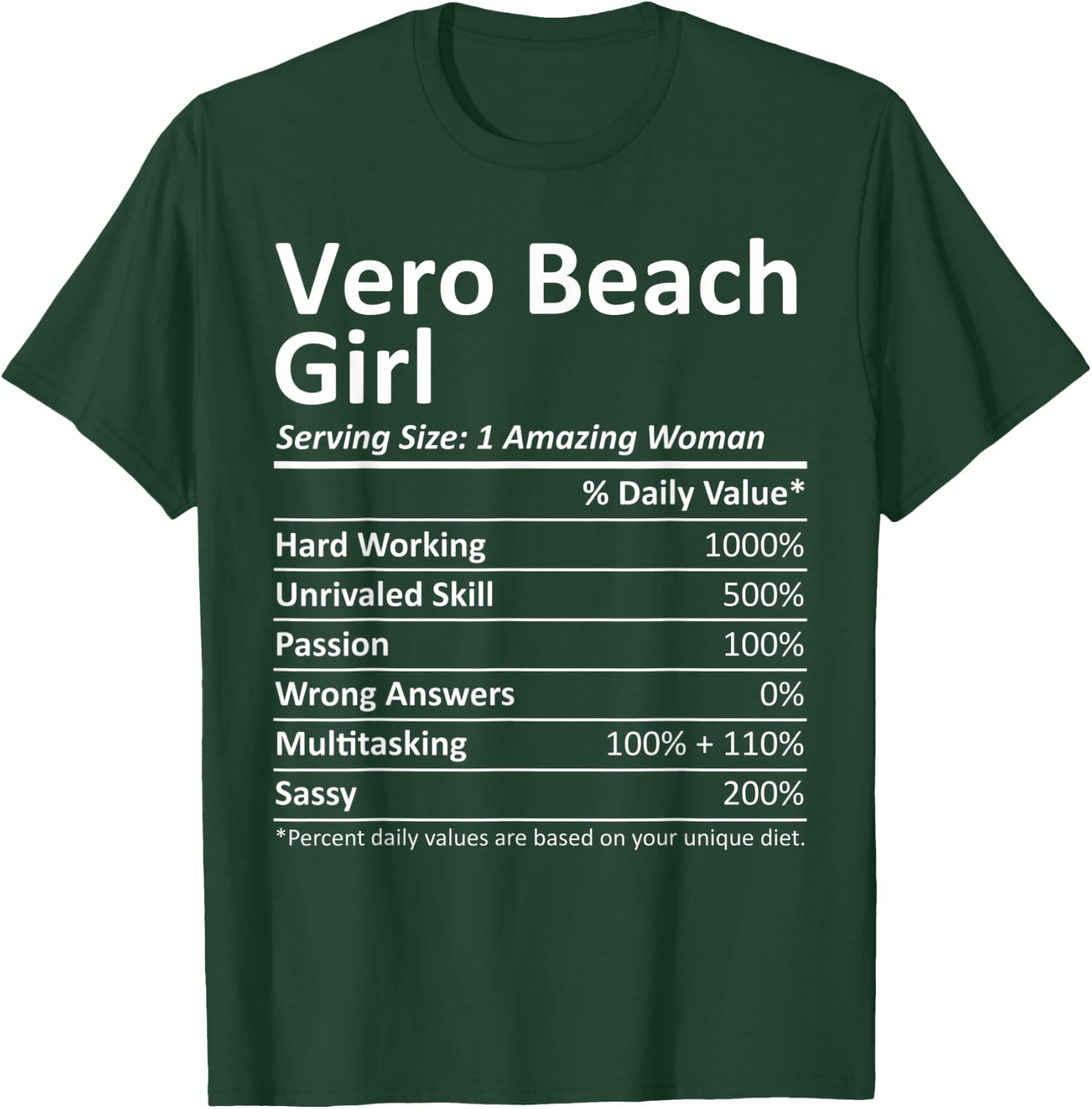 VERO BEACH GIRL FL FLORIDA Funny City Home Roots USA Gift T-Shirt - T-Shirt | Forest