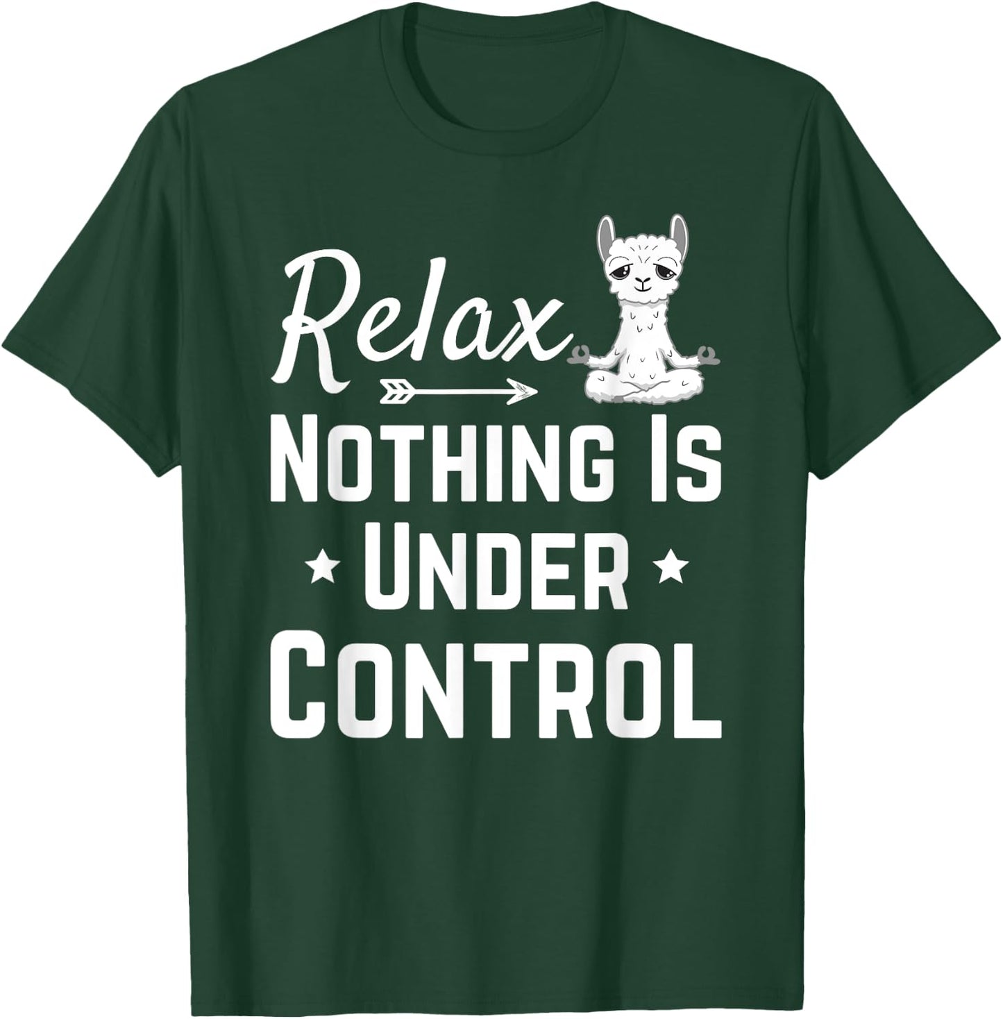Funny Mindfulness Yoga Zen Meditation Saying Llama Monk Yoga T-Shirt - T-Shirt | Forest