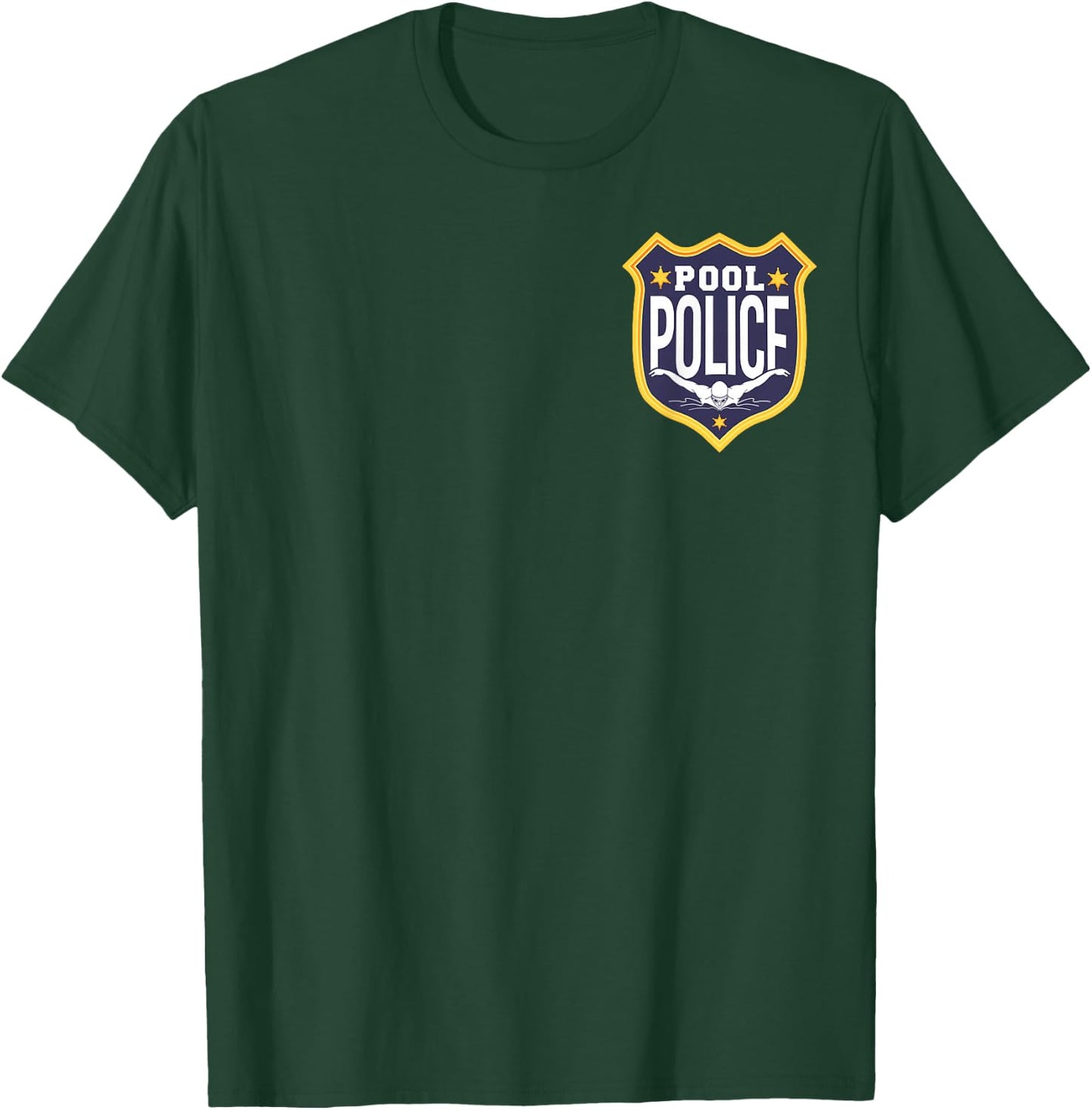 Swimming Swimmer Swim Pool Police Coach Dad Badge T-Shirt - T-Shirt | Forest
