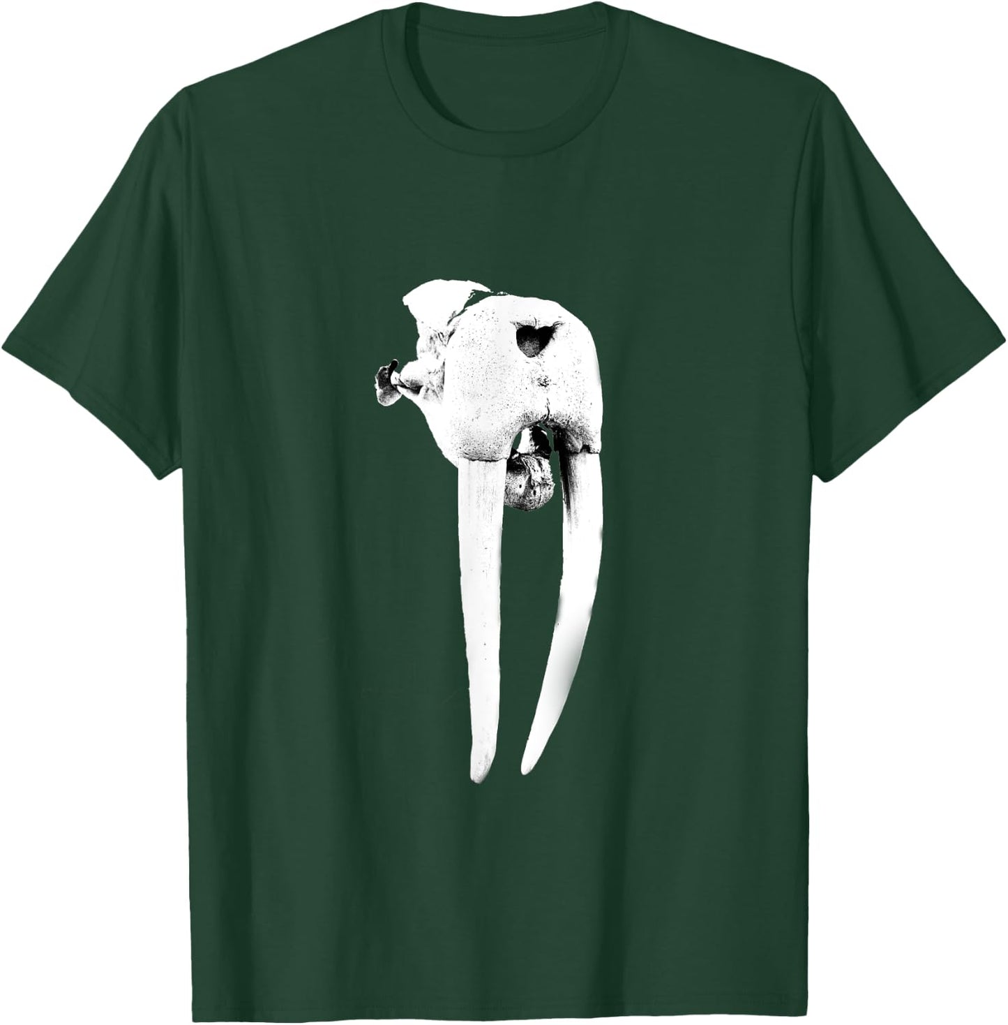 Fossilized Walrus Skull Tusk T-Shirt - T-Shirt | Forest