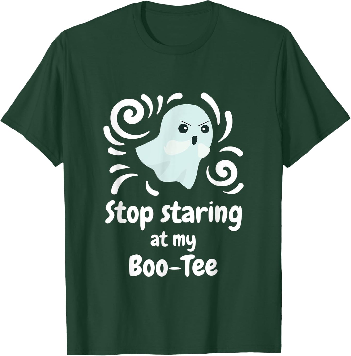 Cute Upset Angry Ghost Stop Staring At My Boo- Gift T-Shirt - T-Shirt | Forest