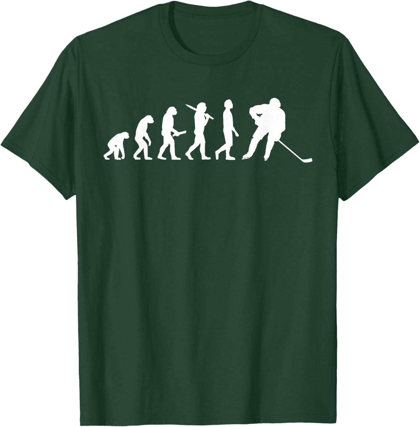 Ice Hockey Evolution Gift Ice Hockey Players T-Shirt - T-Shirt | Forest
