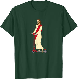 Christ on a Scooter Lord Jesus God Church Gift T-Shirt - T-Shirt | Forest