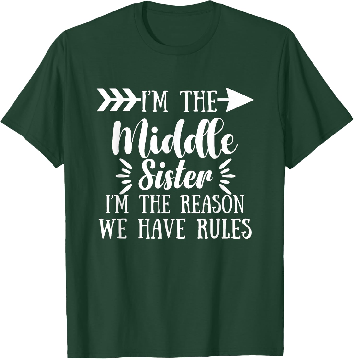 I Am Reason We Have Rules Middle Adult 3 Sisters Matching T-Shirt - T-Shirt | Forest