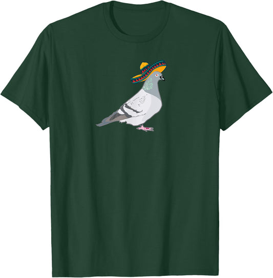 Funny pigeon pigeons with sombrero hat fun T-Shirt - T-Shirt | Forest