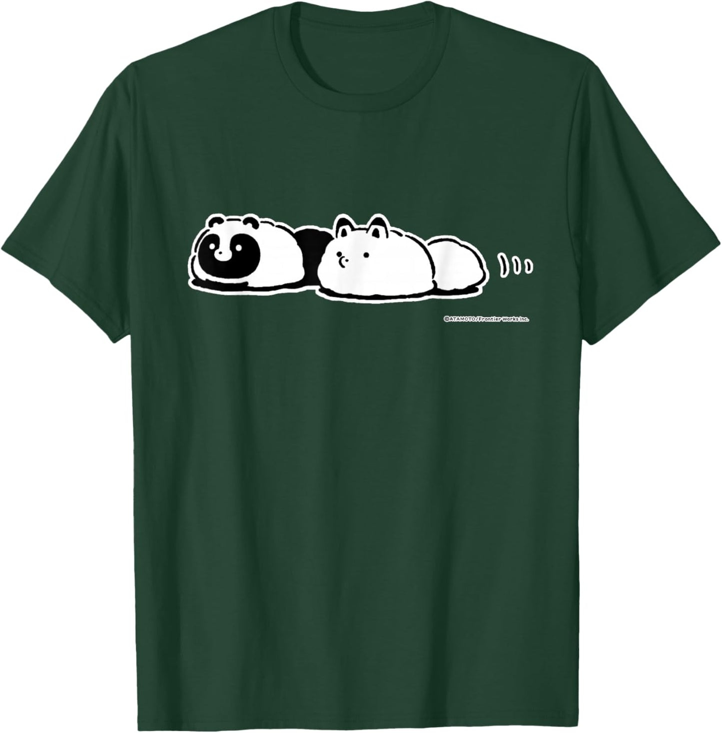 Tanuki to Kitsune (Raccoon dog & Fox) (Wriggling) T-Shirt - T-Shirt | Forest