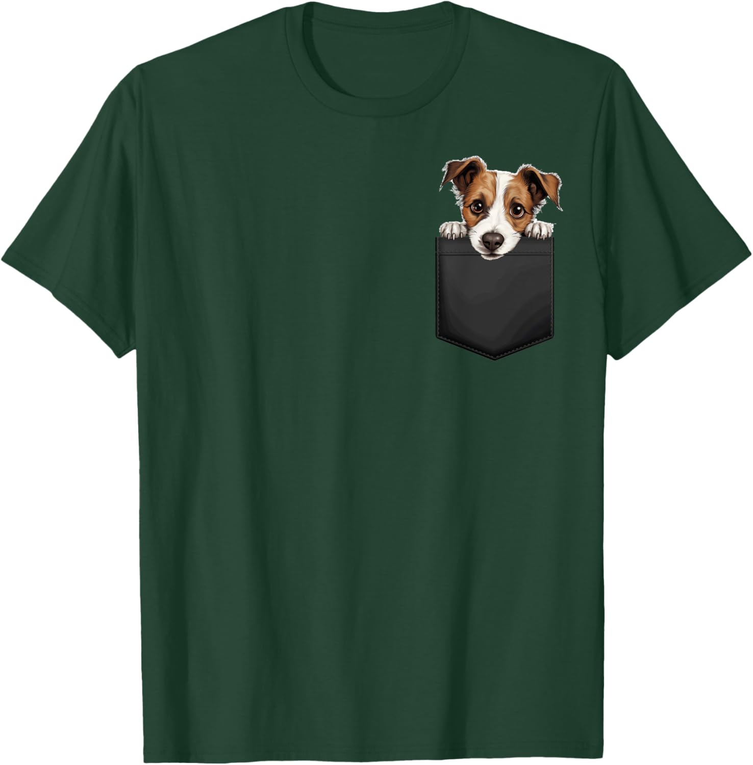 Funny Jack Russell Terrier Puppy Dog In Pocket Cute Pet Love Men Women Girls Kids T-Shirt - T-Shirt | Forest