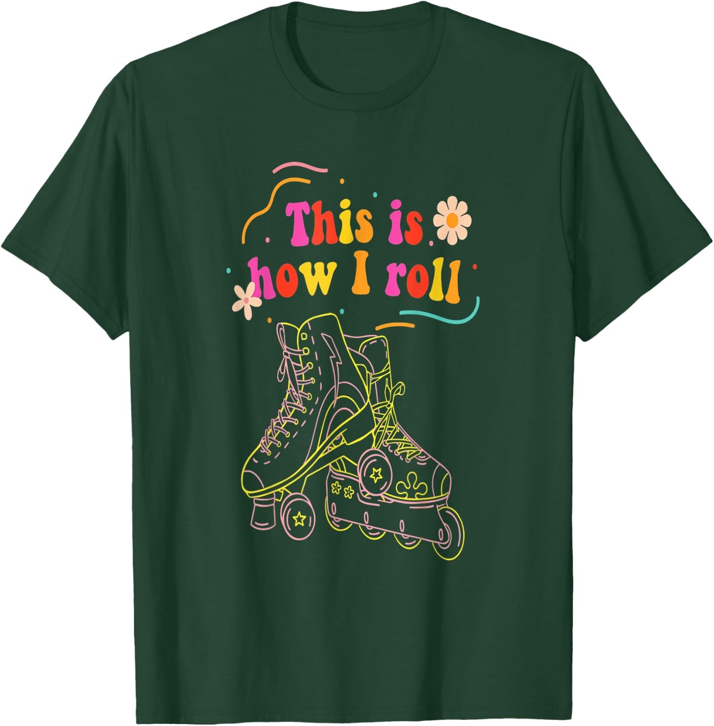 Vintage Rollerblading Inline Skates This Is How I Roll Retro T-Shirt - T-Shirt | Forest