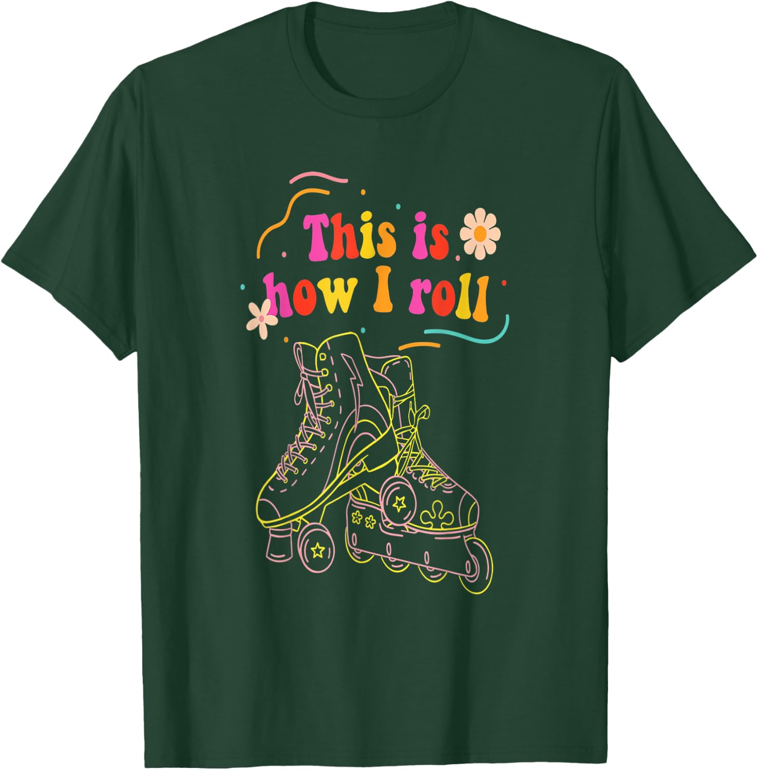 Vintage Rollerblading Inline Skates This Is How I Roll Retro T-Shirt - T-Shirt | Forest
