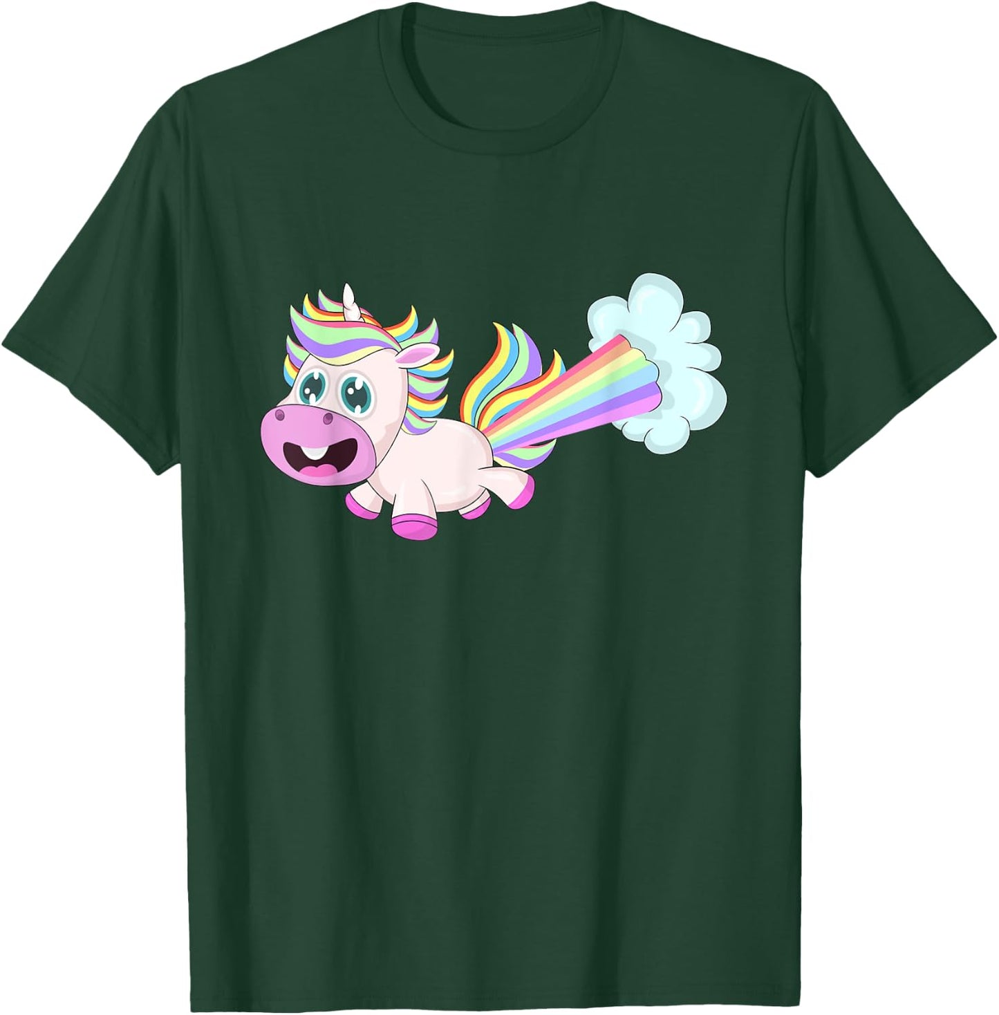 Unicorn Farting a Rainbow T-Shirt - T-Shirt | Forest