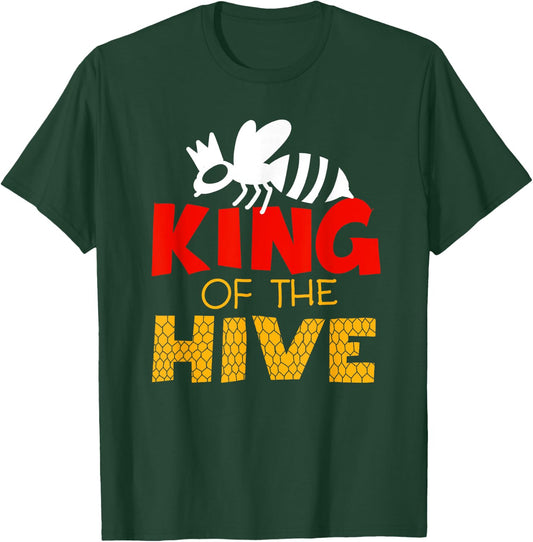 King Of The Hive | Cute Beekeeping Funny Men Bee Keeper Gift T-Shirt - T-Shirt | Forest