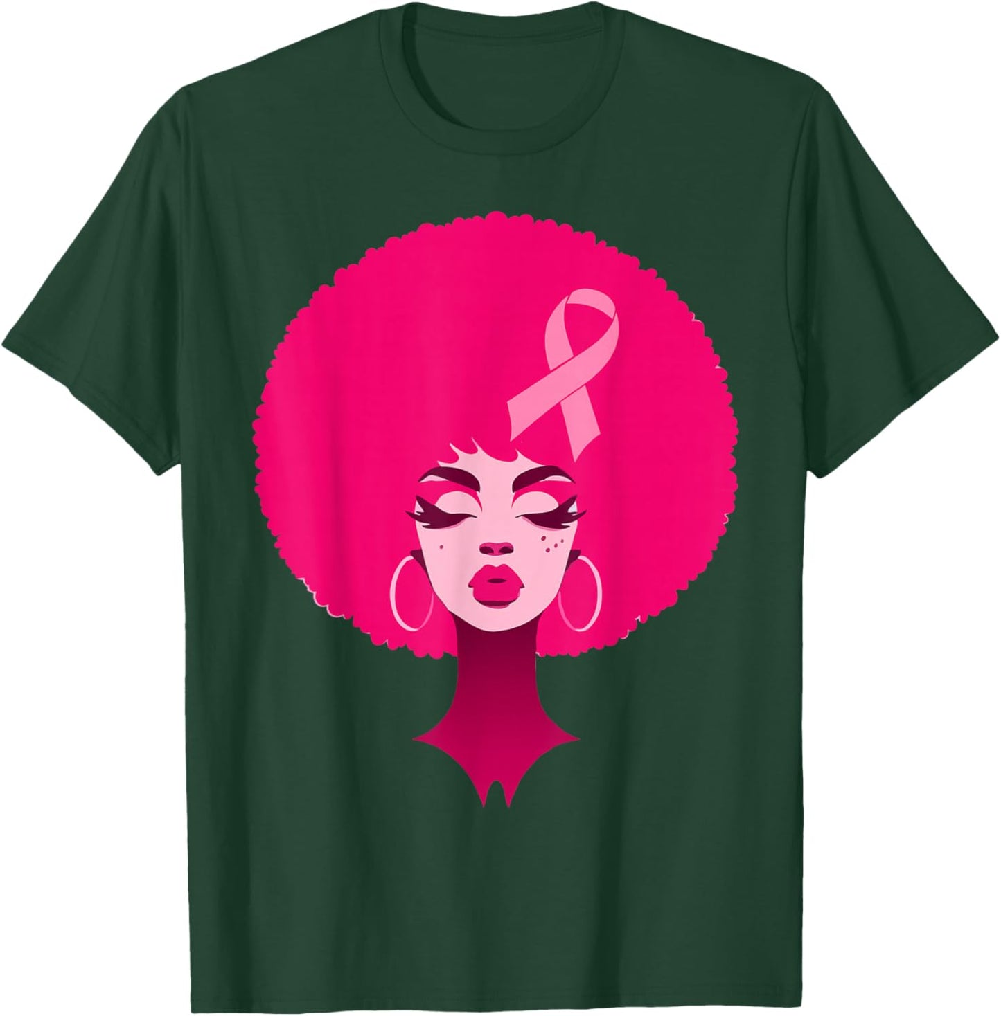 Breast Cancer Black African American Women Support Pink T-Shirt - T-Shirt | Forest