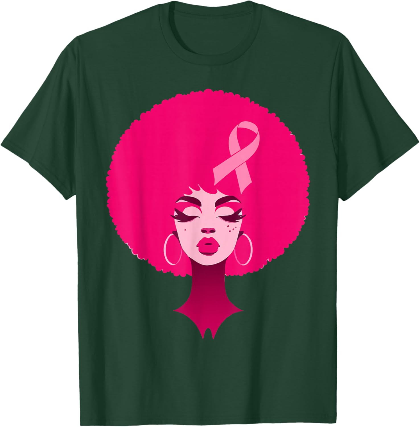 Breast Cancer Black African American Women Support Pink T-Shirt - T-Shirt | Forest