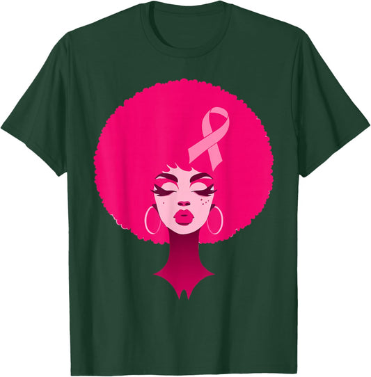 Breast Cancer Black African American Women Support Pink T-Shirt - T-Shirt | Forest