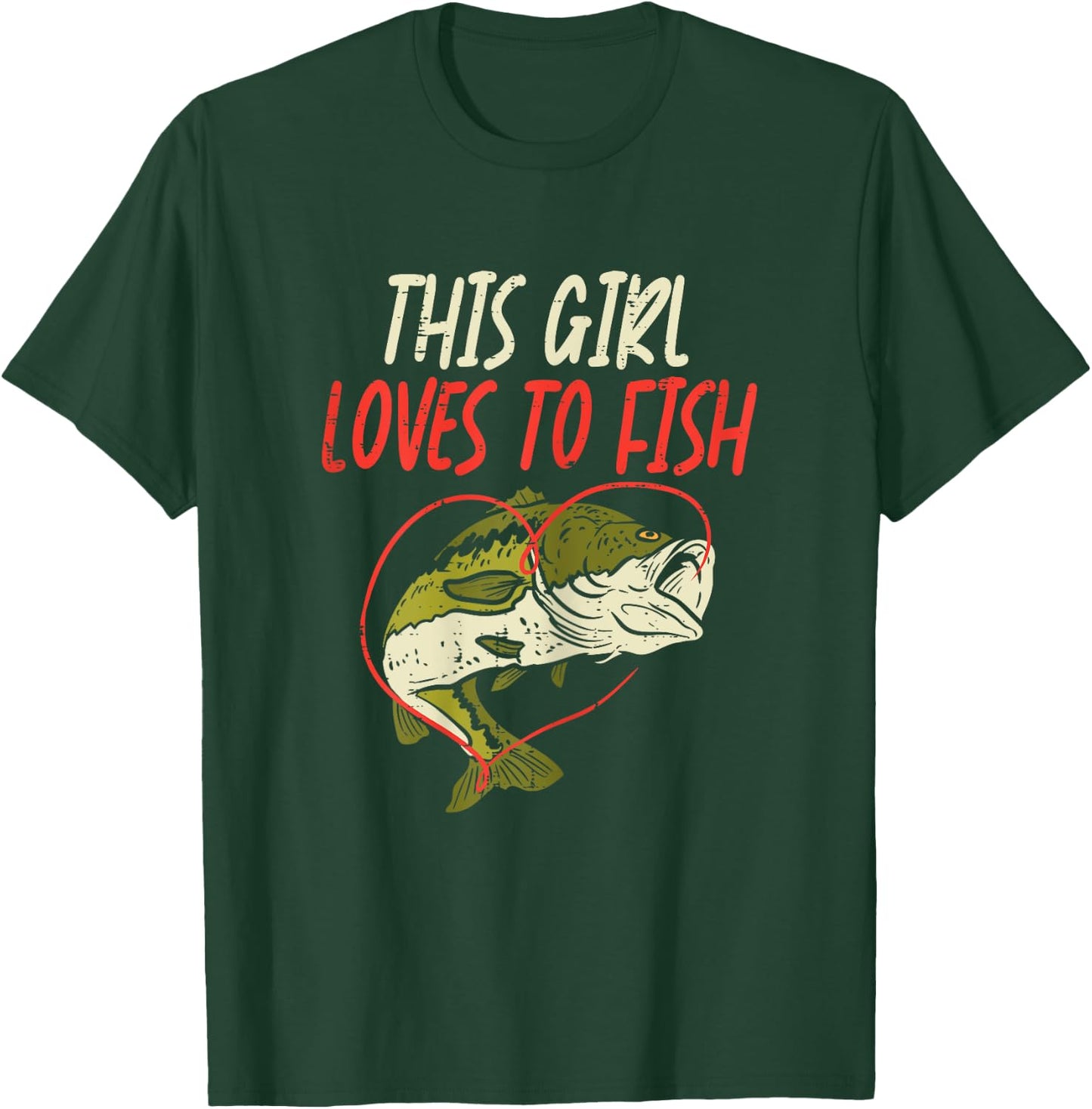 This Girl Loves To Fish Bass Fishing Family Matching Gift T-Shirt - T-Shirt | Forest
