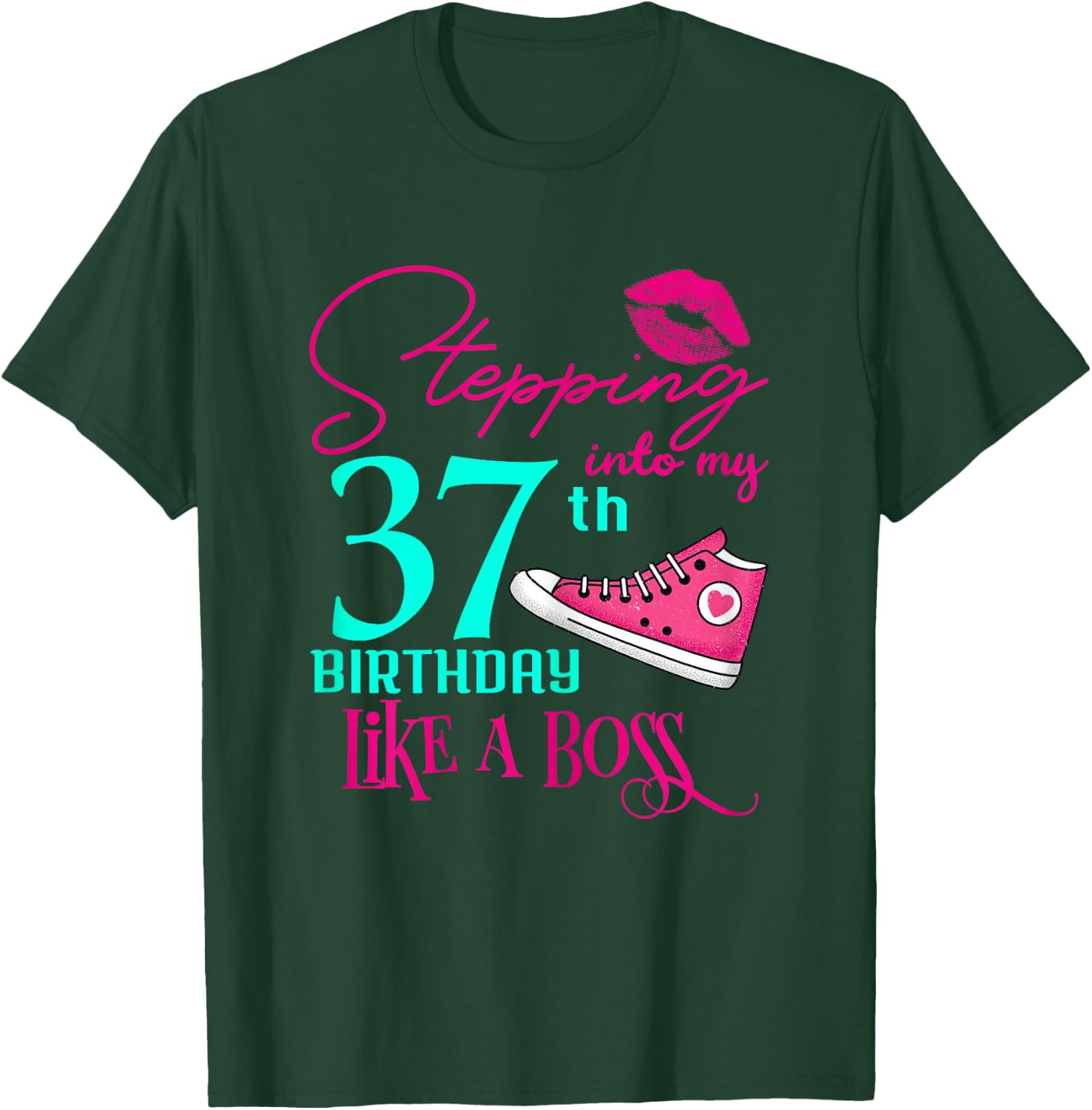 37th Birthday Funny Pink Woman Gift T-Shirt - T-Shirt | Forest